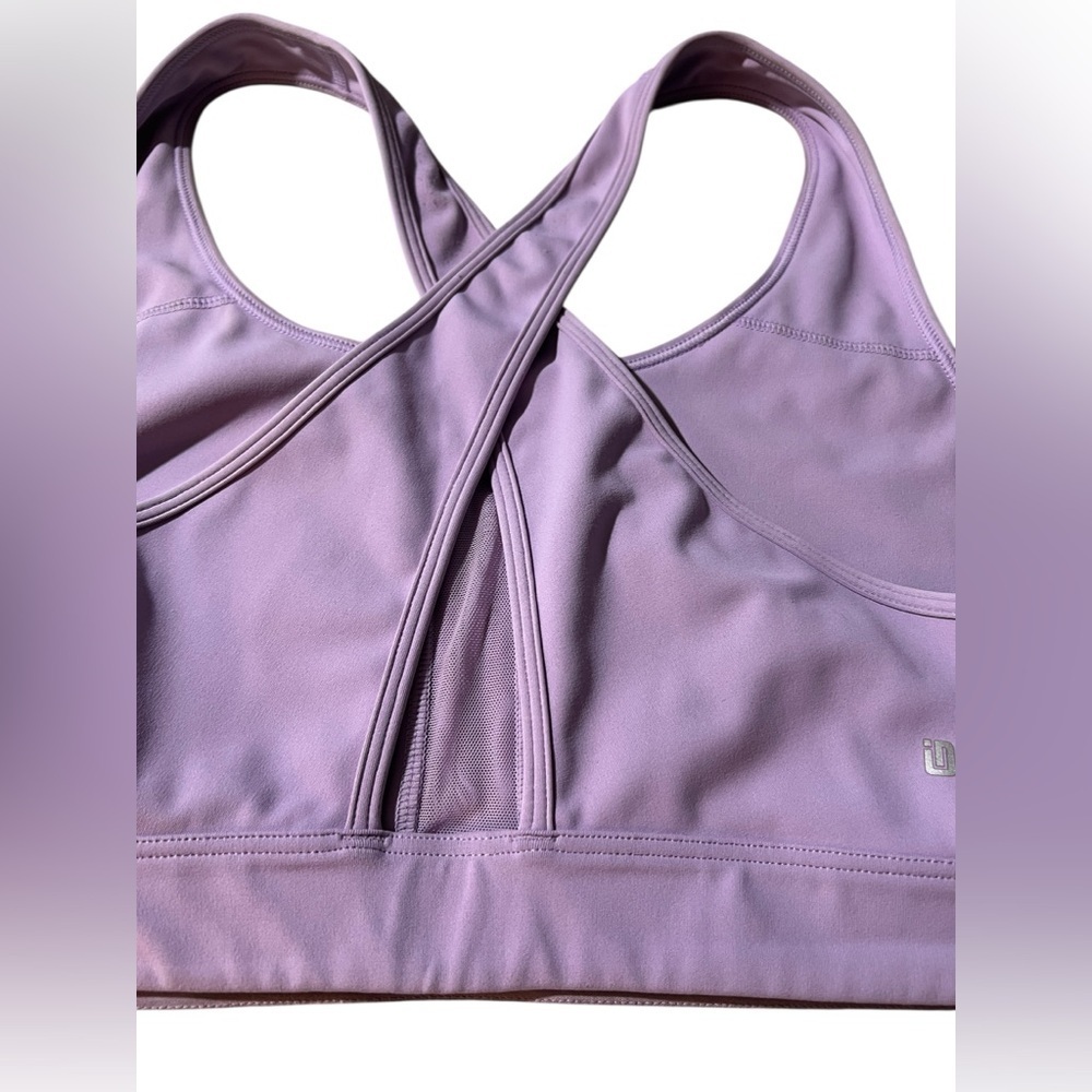 Ideology Women's Lavender Sports Bra, size 1X - Picture 3 of 10